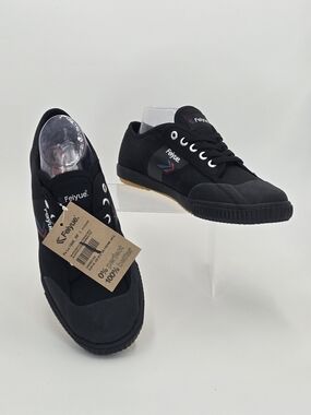Feiyue Fe Lo 1920 RF Unisex Black Canvas Low-top Sneakers Size Men's 9 Women 11